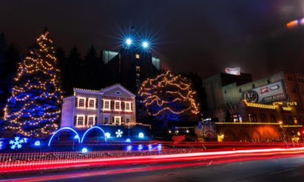 Elation Q7 pars weather the cold on Miller Holiday Lites