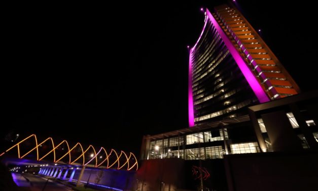 Deryl Jan creates a tower of light for PwC