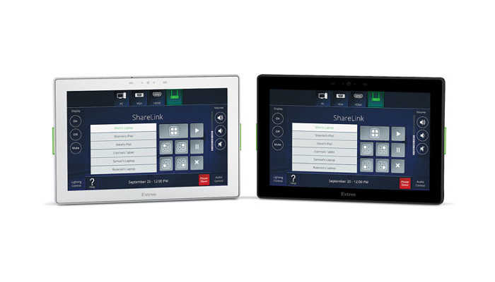 Extron’s 10″ wall mount touch panel with Gorilla Glass